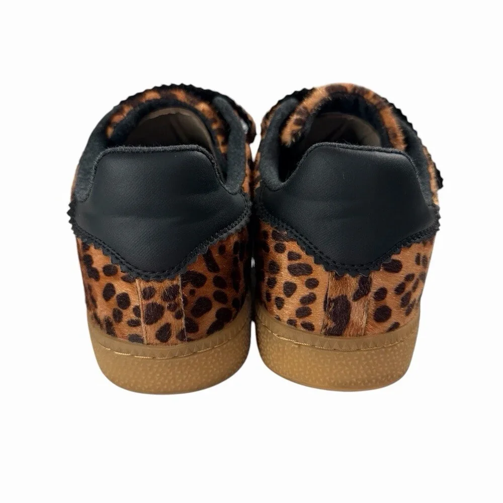 Camila Coelho Bastion Leopard Sneaker Sz 9.5 Tripple Strap Gum Sole - Picture 4 of 10
